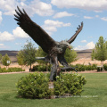 Decorative life size metal casting animal sculpture bronze brass eagle falcon statue